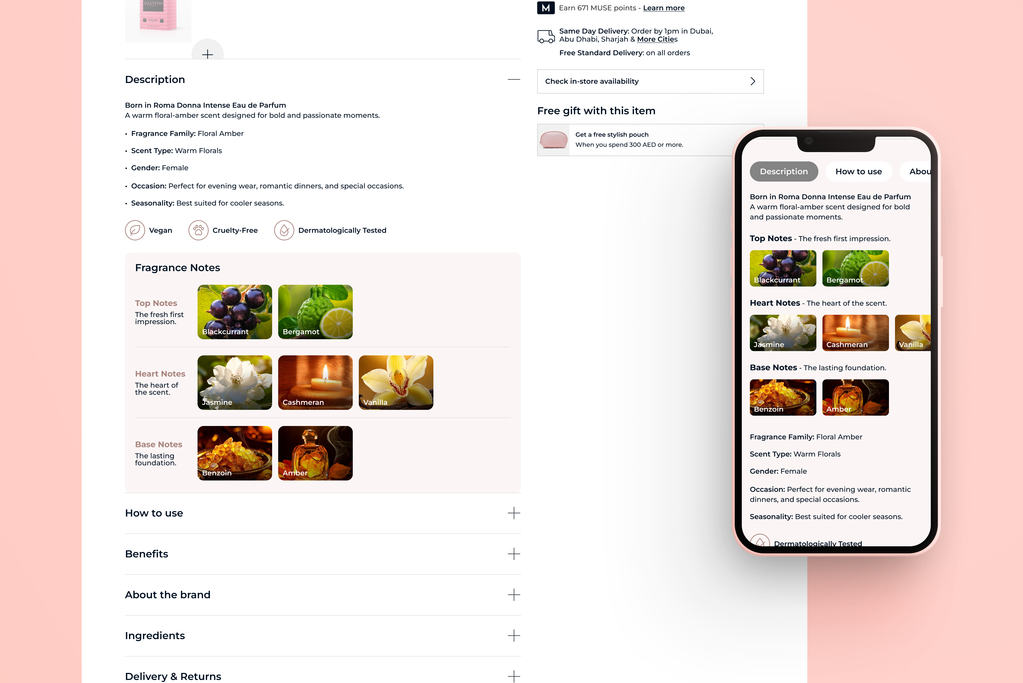 Faces scent notes feature