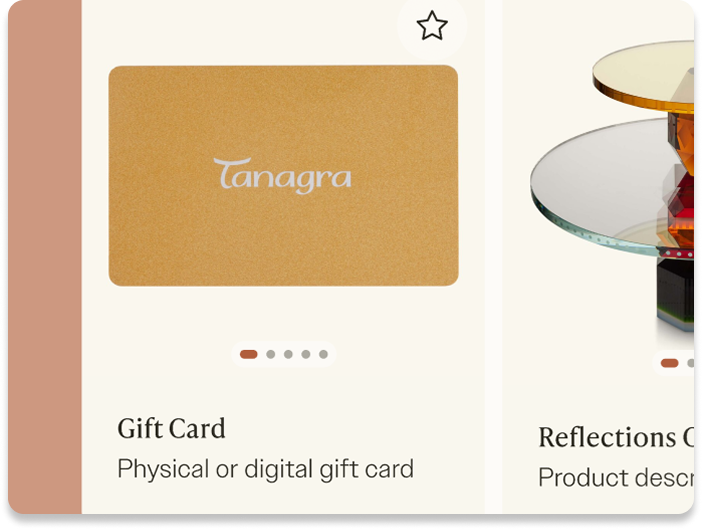 Gift card option alongside premium registry items